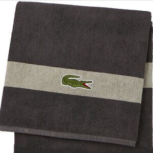 LACOSTE Crocodile Cliff Bath Towel Measures 30" x 52"